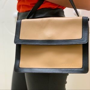 Miu Miu - Beige & Black Leather Vintage Purse
